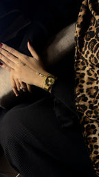 Gogoey Square Gold + Solitaire Stone Handchain Combo