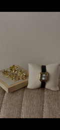 Gogoey gold border black belt Watch + ring set free