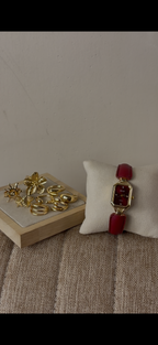 Iely burguny Watch + ring set free