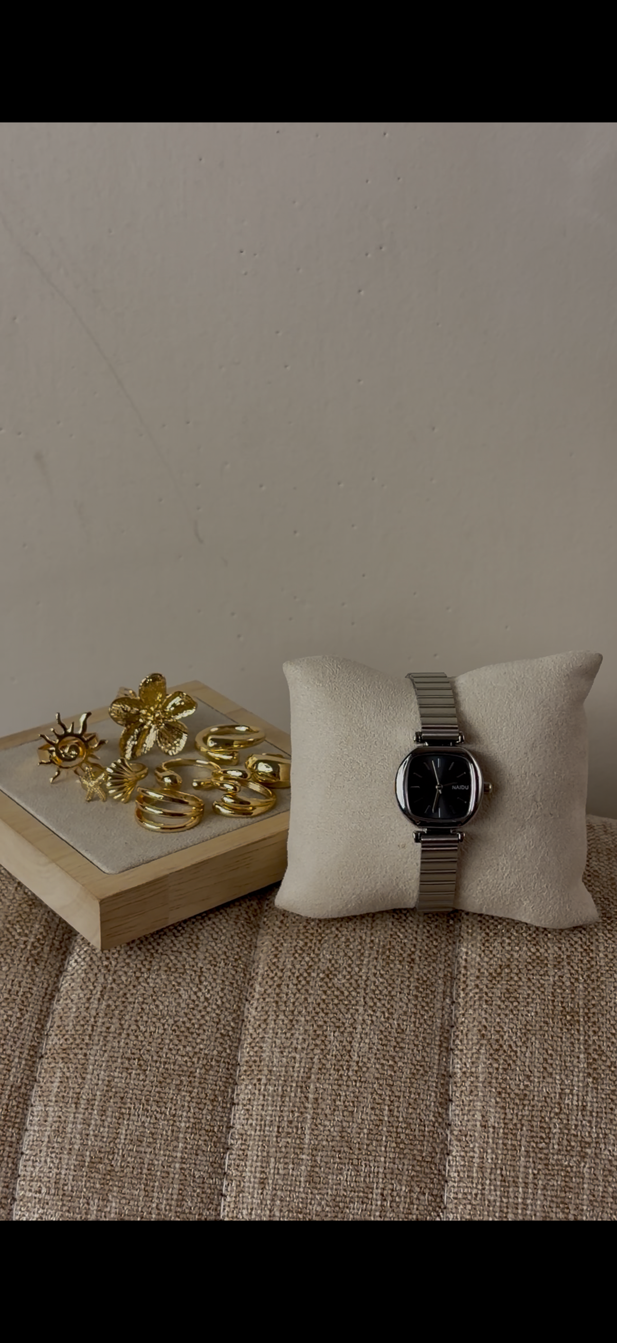 Gogoey black dial Watch + ring set free