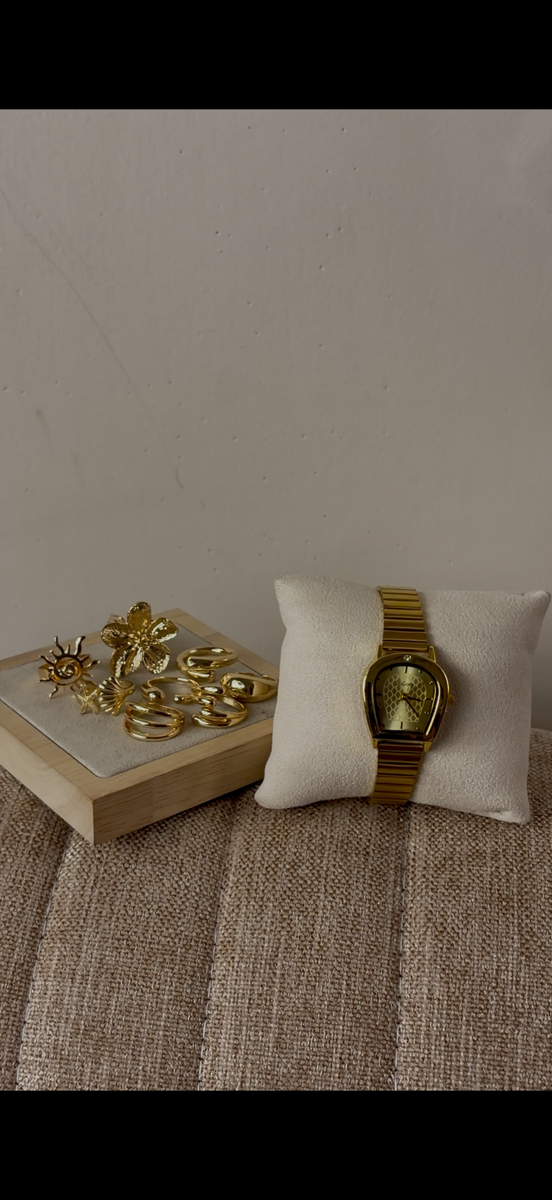 Gogoey gold loaf Watch + ring set free