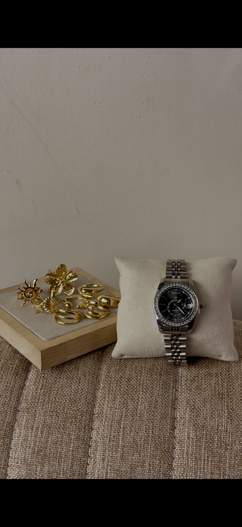 Karslou silver black Watch + ring set free