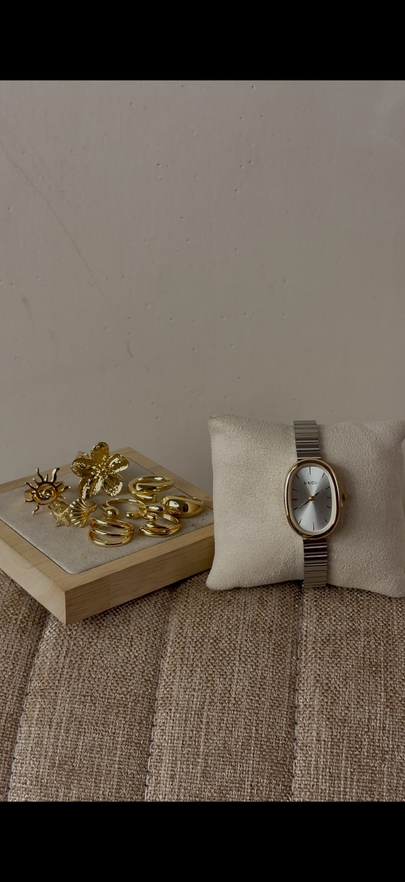 Naidu silver oval Watch + ring set free