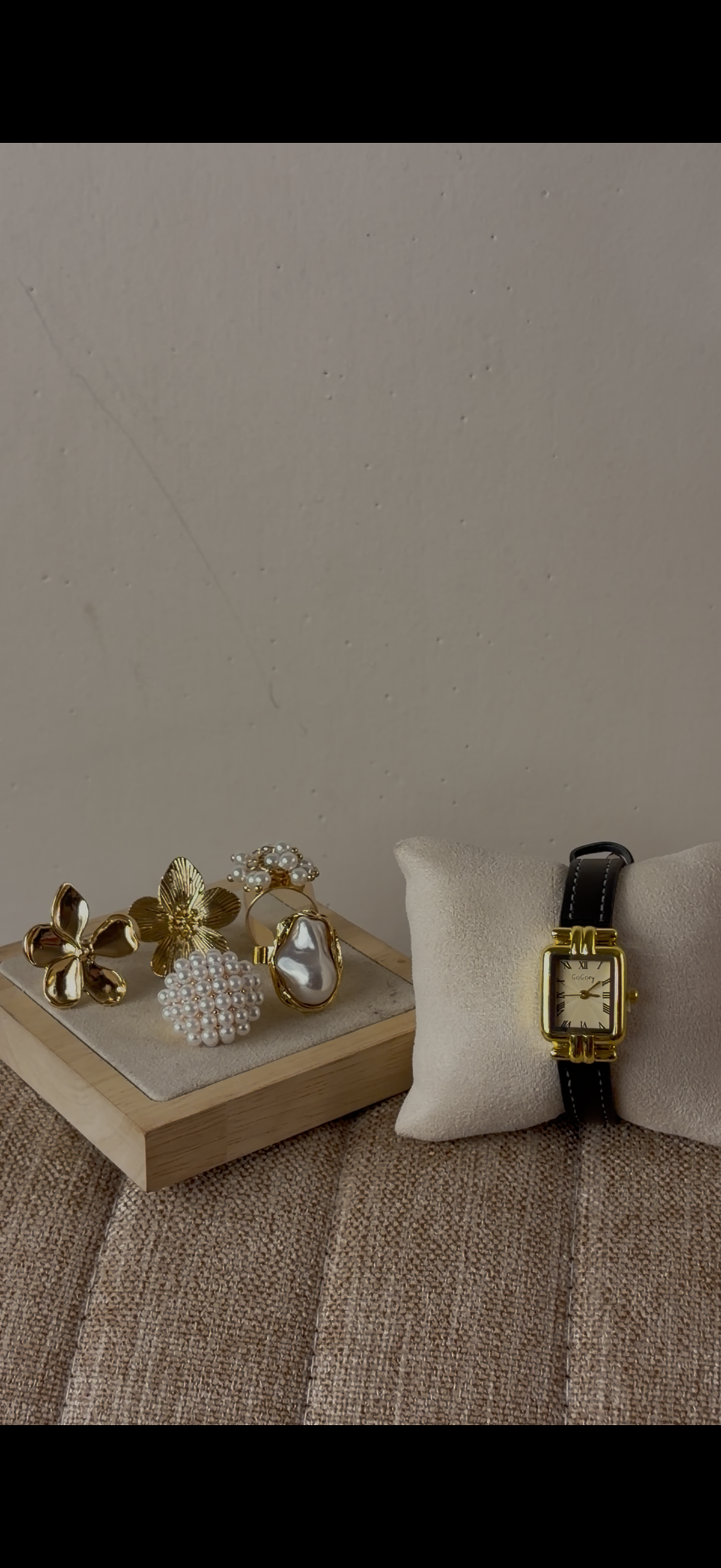Gogoey vintage pillar Watch + ring set free