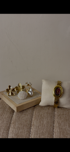 Marrron gogoey oval Watch + ring set free
