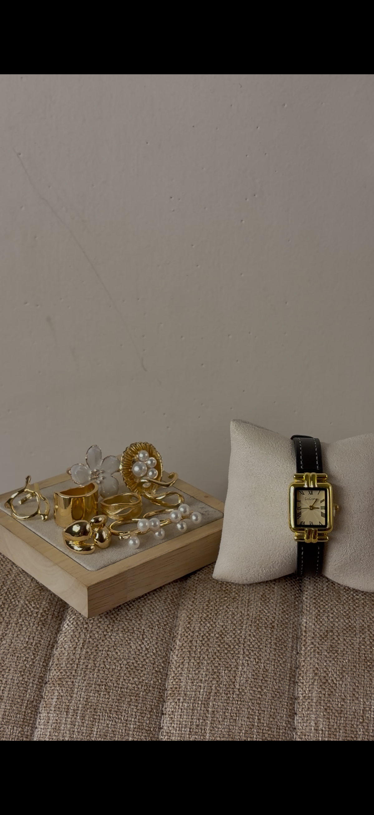 Gogoey vintage pillar Watch + ring set free