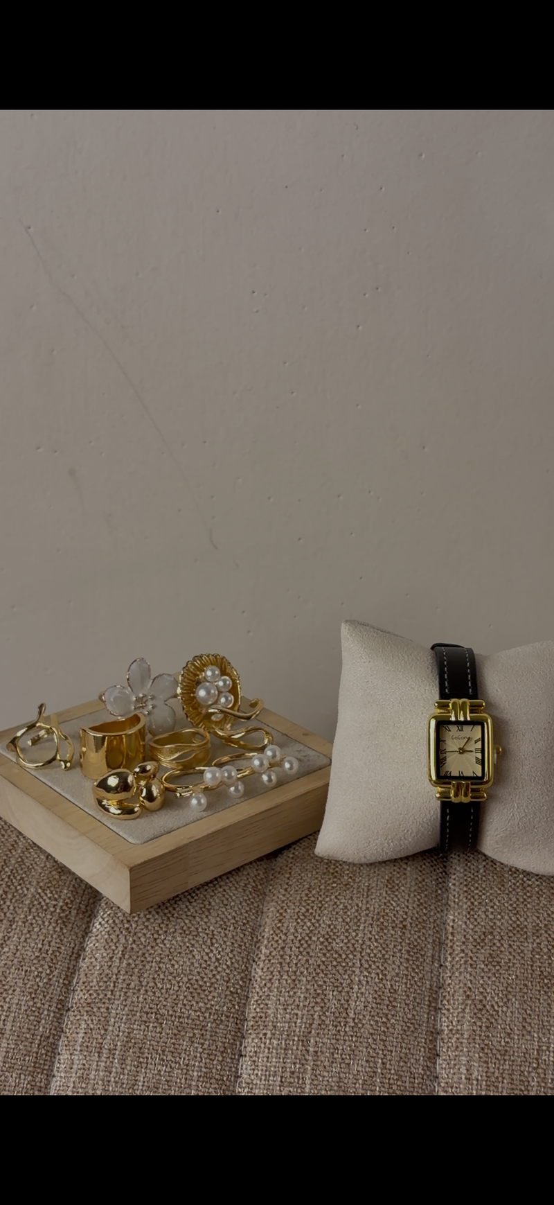 Gogoey vintage pillar Watch + ring set free