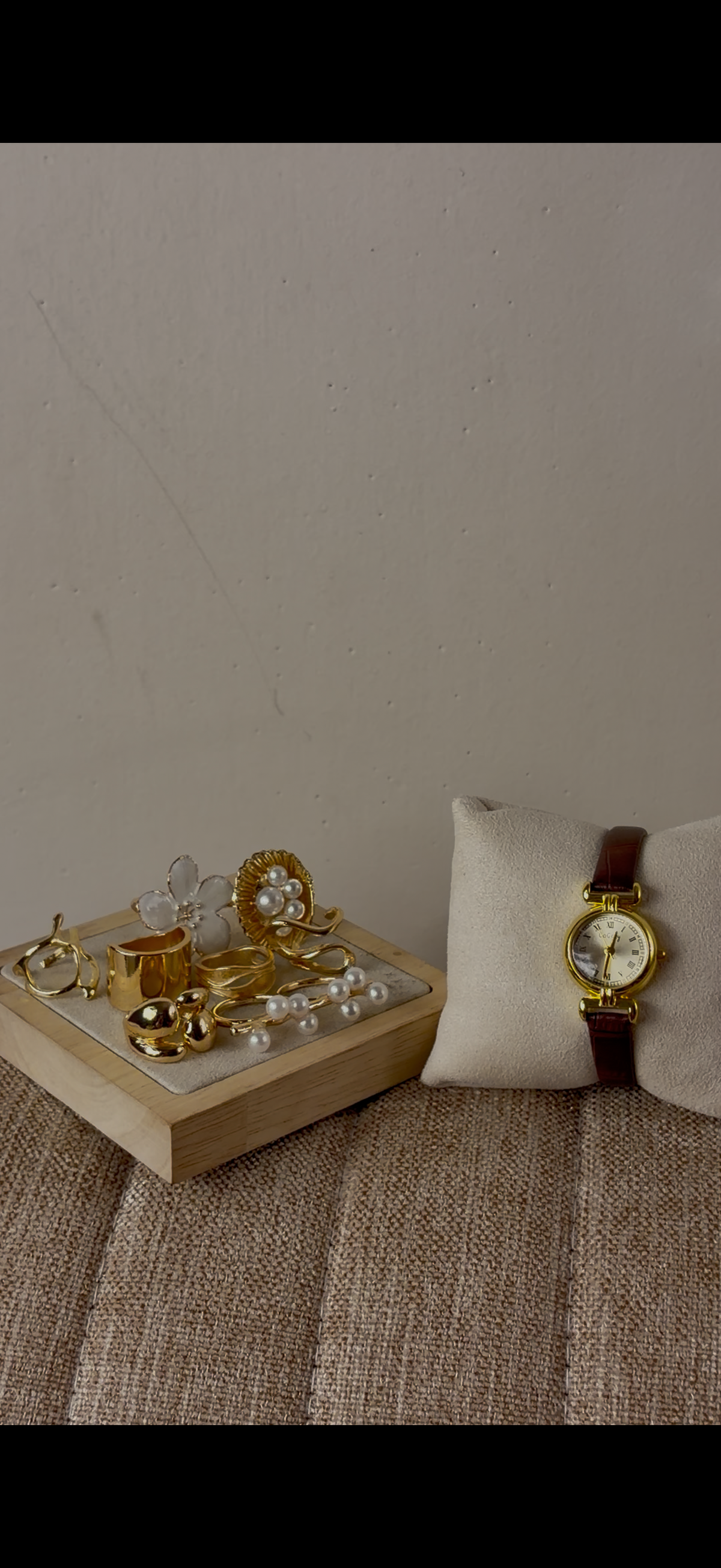 Gogoey round  brown belt Watch + ring set free