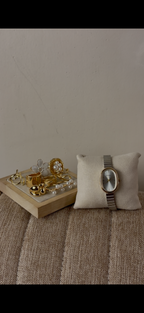 Naidu silver oval Watch + ring set free