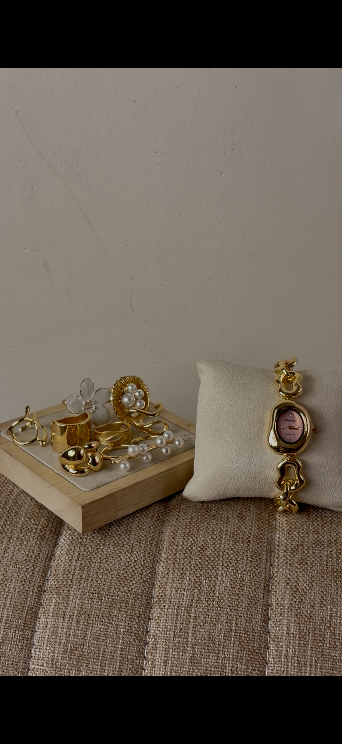 Eliyana bean gold Watch + ring set free
