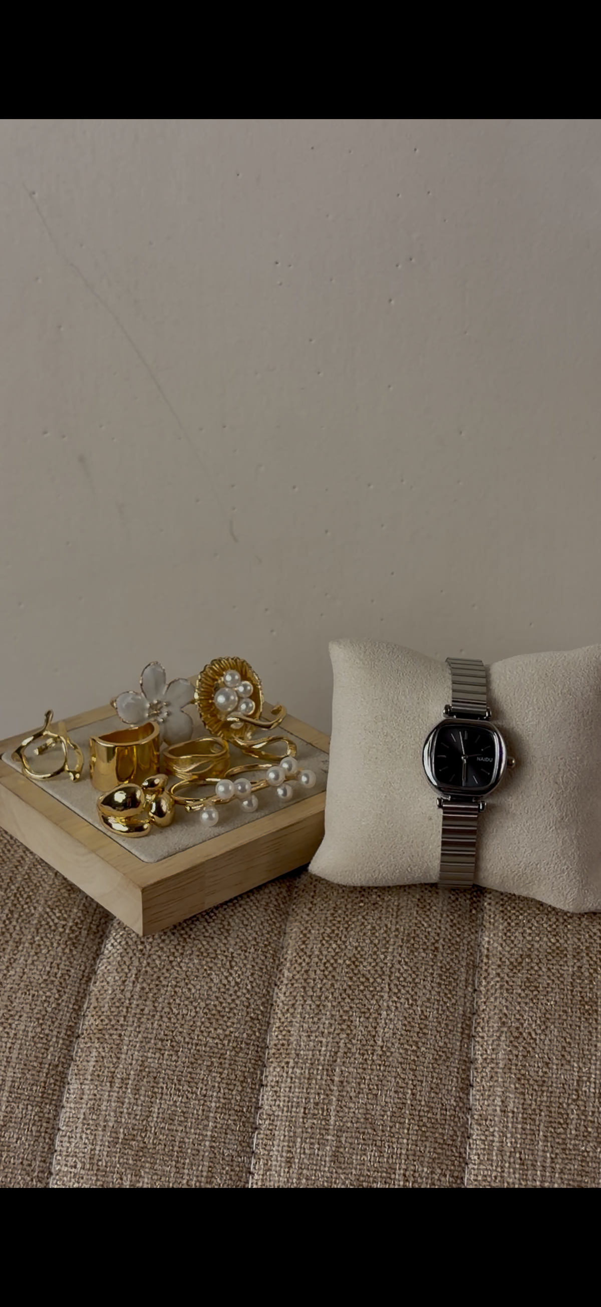 Gogoey black dial Watch + ring set free