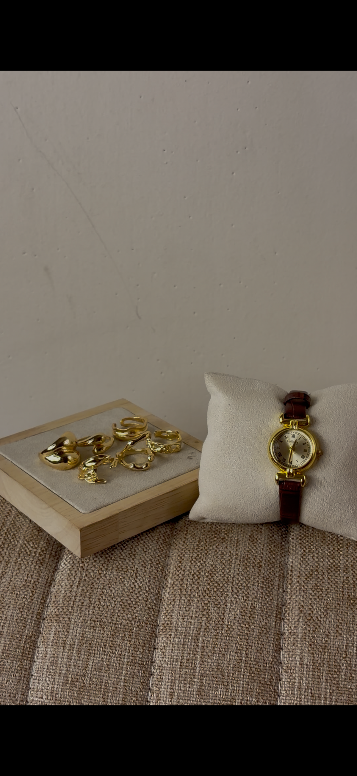 Gogoey round  brown belt Watch + ring set free