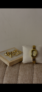 Gogoey gold oval Watch + ring set free