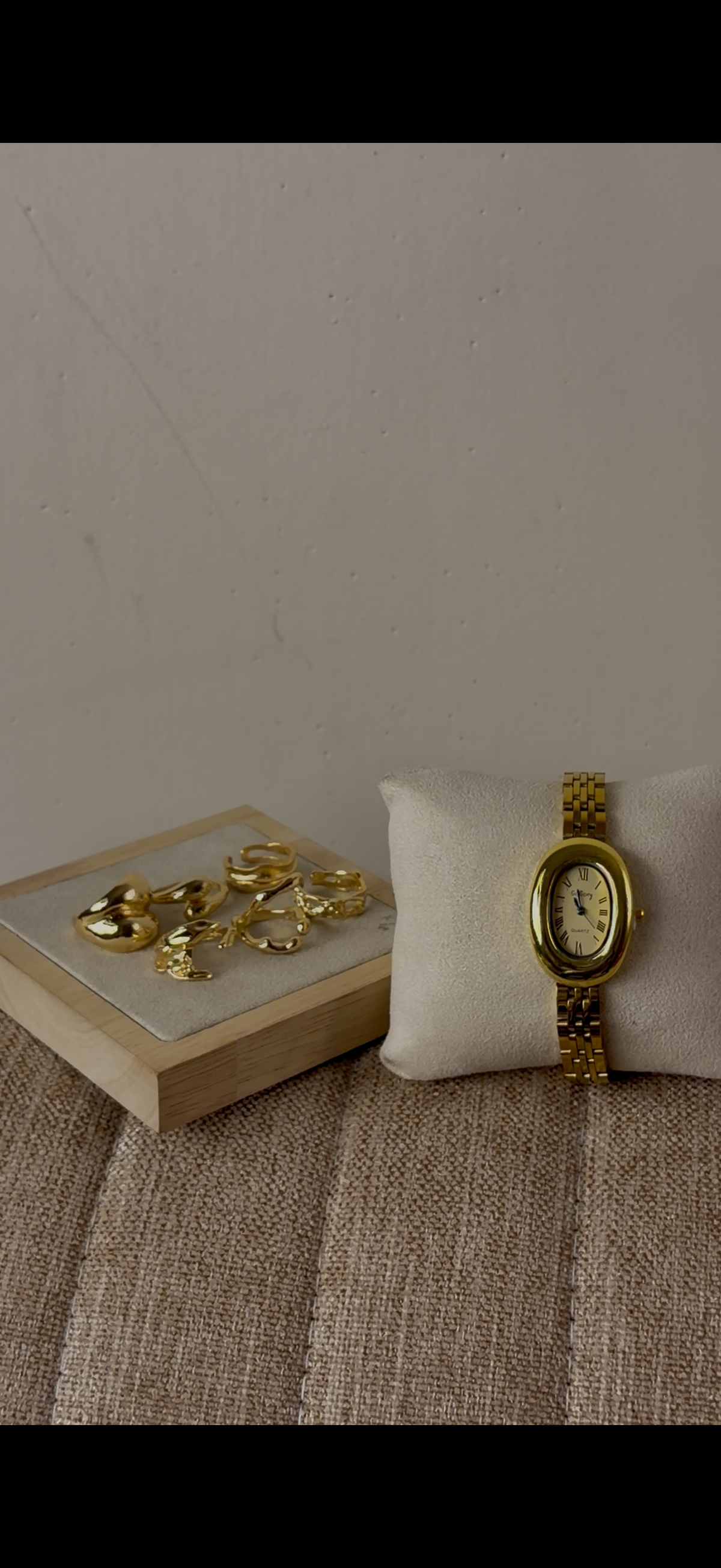 Gogoey gold oval Watch + ring set free