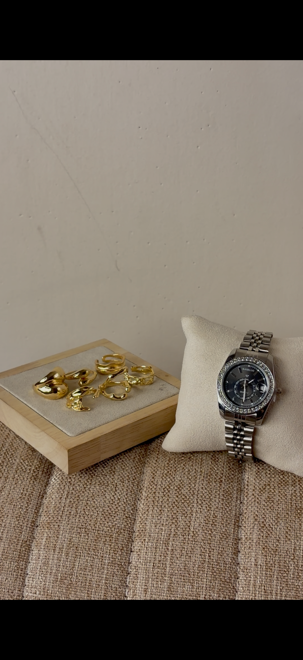 Karslou silver black Watch + ring set free