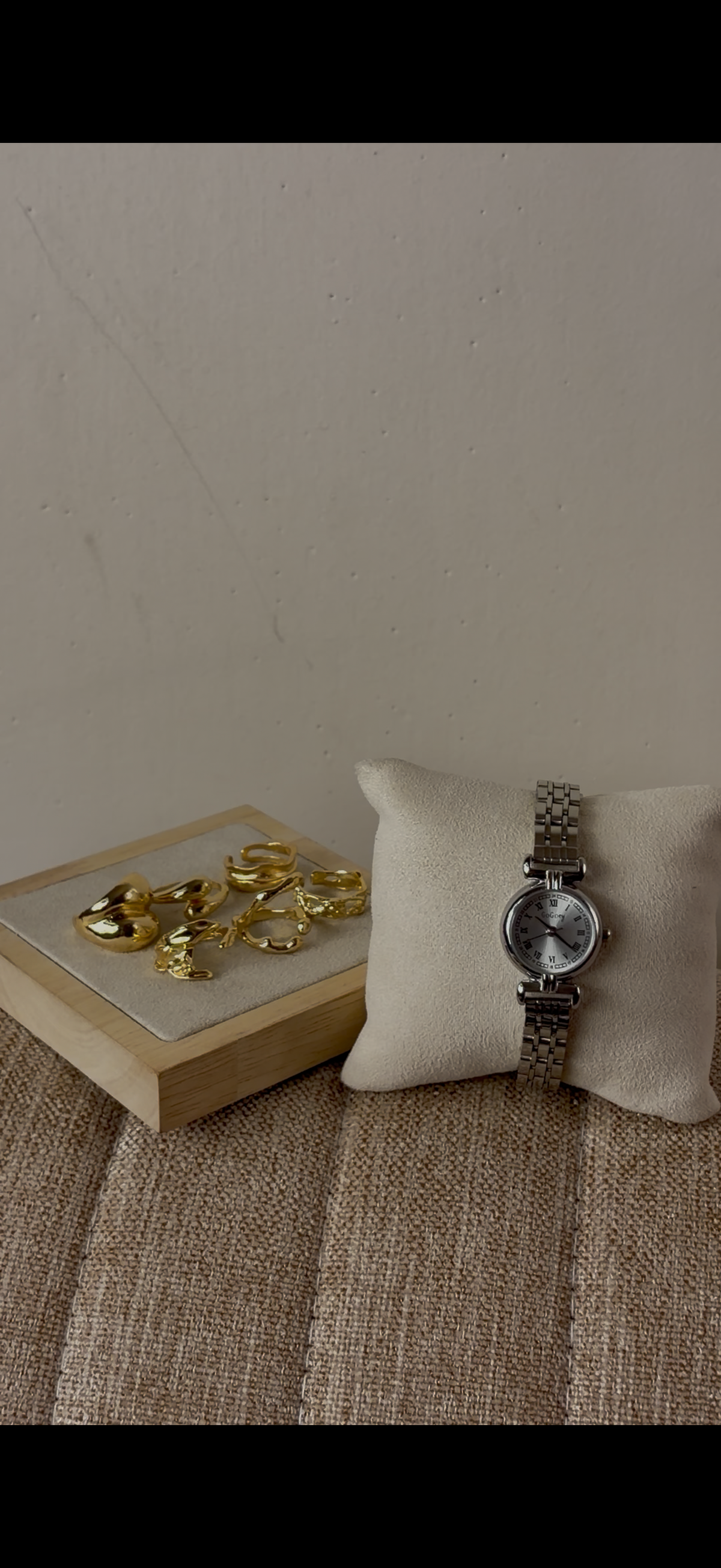 Gogoey round silver Watch + ring set free