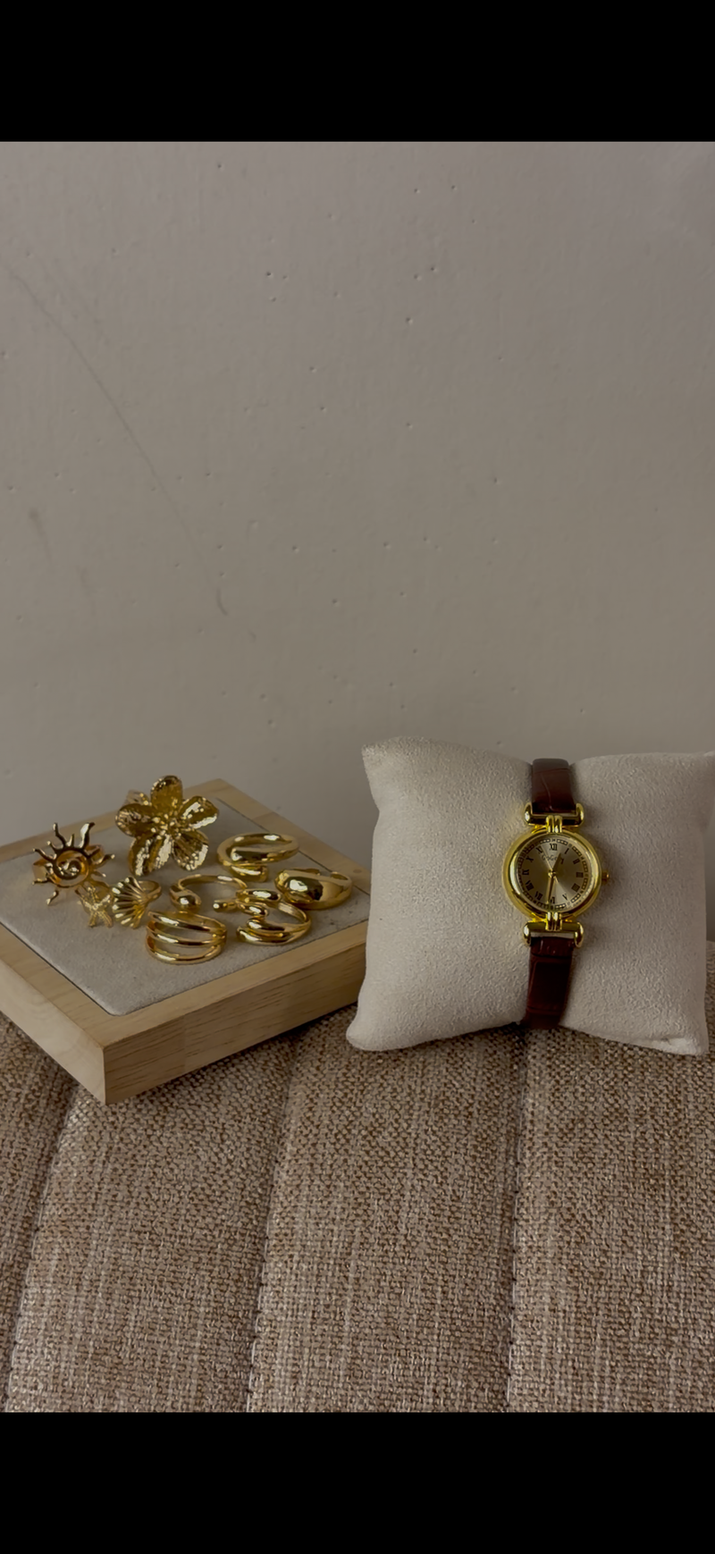 Gogoey round  brown belt Watch + ring set free