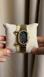 GREALY Black Golden + Clover Bracelet (Free)+ Mystery Ring(Free)