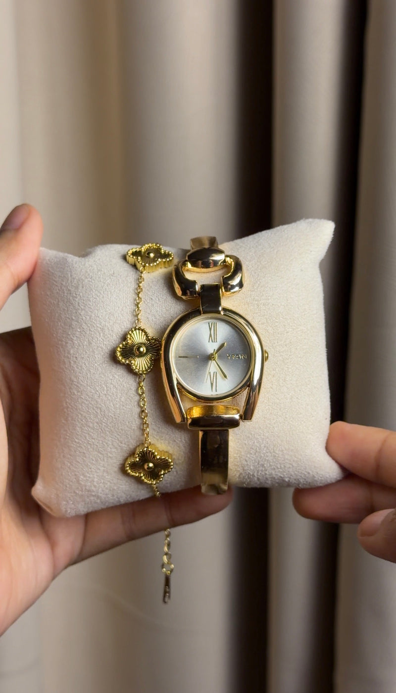 Vintage ✨ Golden + Clover Bracelet (Free)+ Mystery Ring(Free)