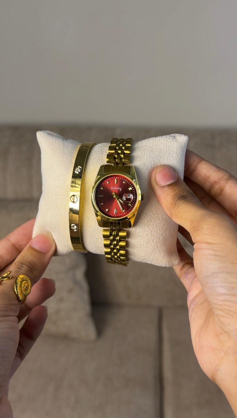 Gogey Queno Maroon + Clover Bracelet (Free)+ Mystery Ring(Free)