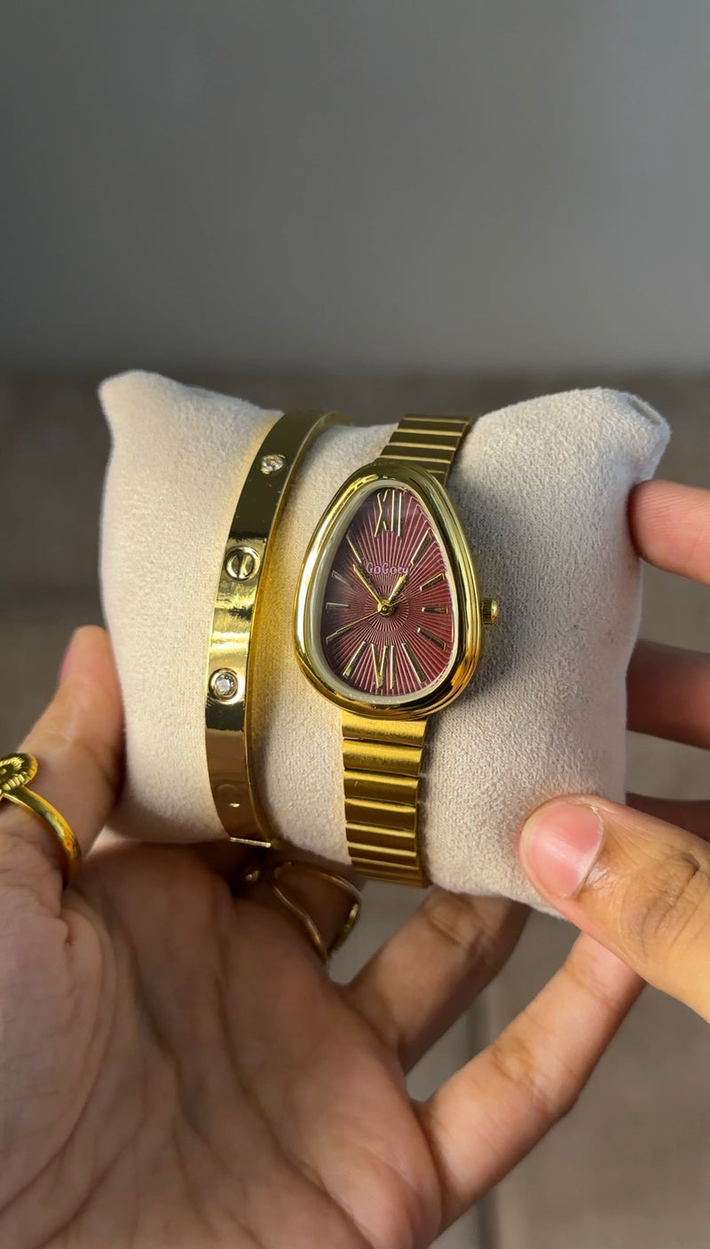 Maroon snakehead + Clover Bracelet (Free)+ Mystery Ring (Free)