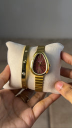 Maroon snakehead + Clover Bracelet (Free)+ Mystery Ring (Free)