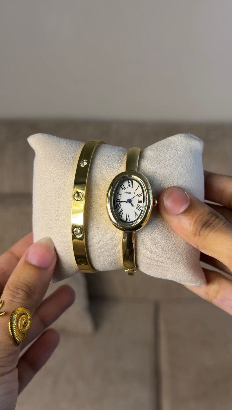 Naidu cuff Watch + Get 1 Cartier belt watch (70% off)