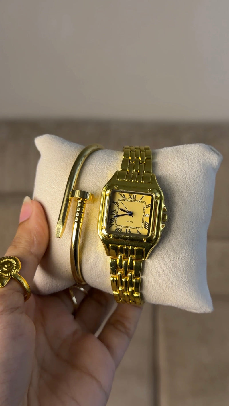 QURTZ Gold + Get 1 Cartier belt watch (70% off)