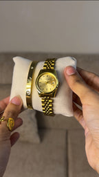 Gogey Queno Gold + Clover Bracelet (Free)+ Mystery Ring(Free)