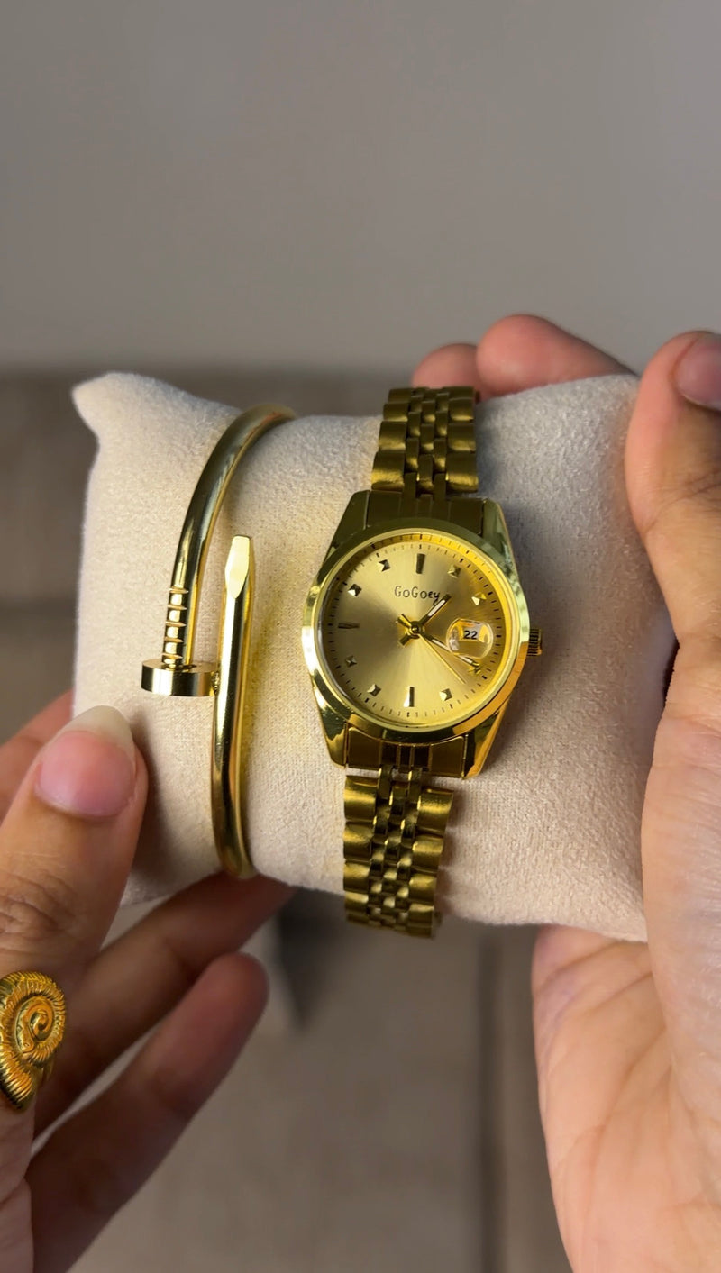 Gogey Queno Gold + Clover Bracelet (Free)+ Mystery Ring(Free)