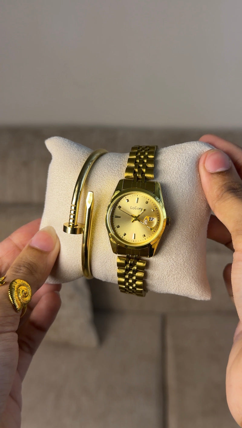 Gogey Queno Gold + Clover Bracelet (Free)+ Mystery Ring(Free)