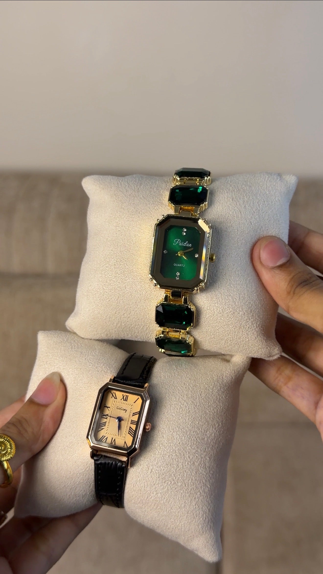 Green Emerald Cut + Clover Bracelet (Free)+ Mystery Ring(Free)