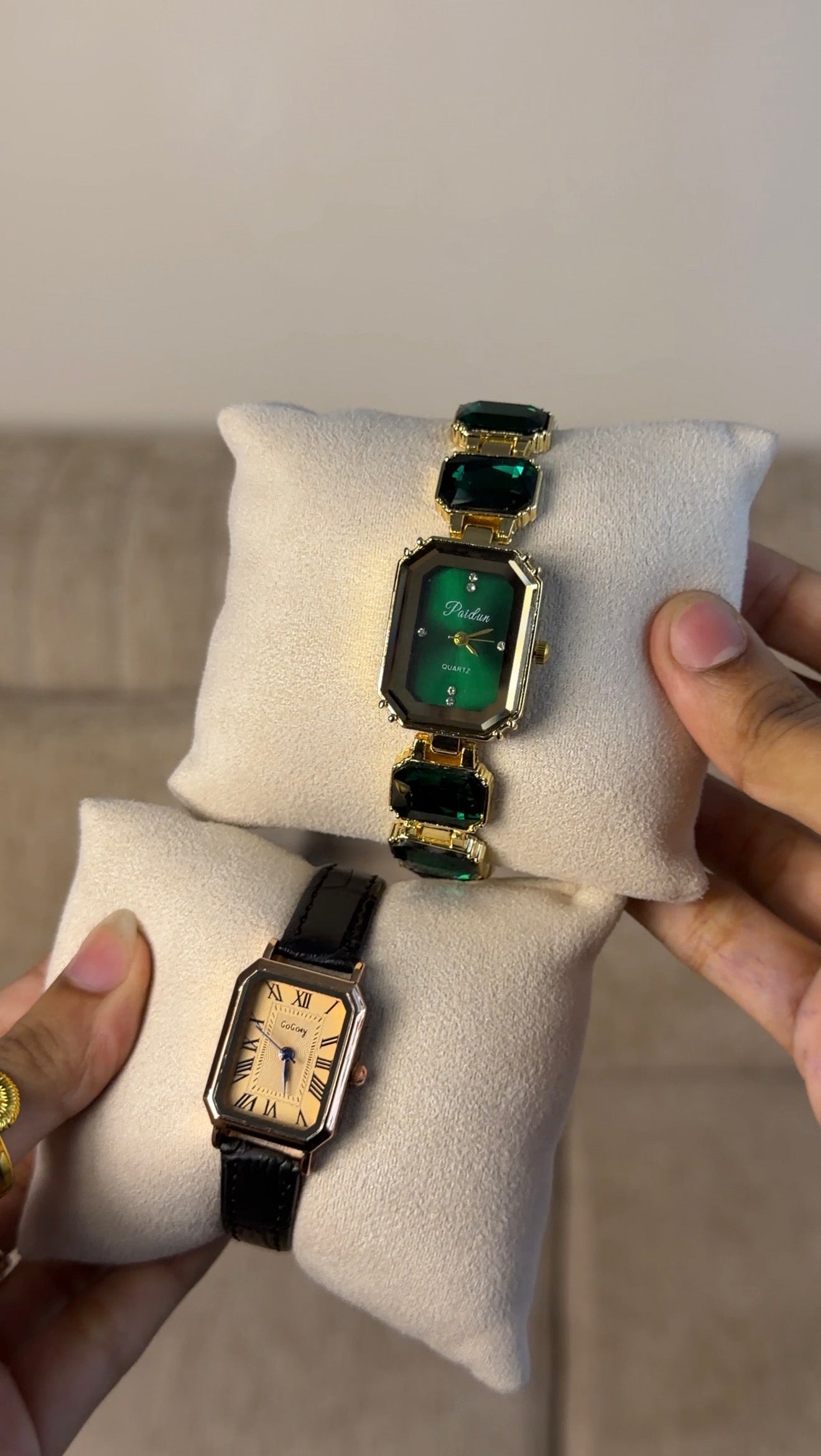 Green Emerald Cut + Clover Bracelet (Free)+ Mystery Ring(Free)