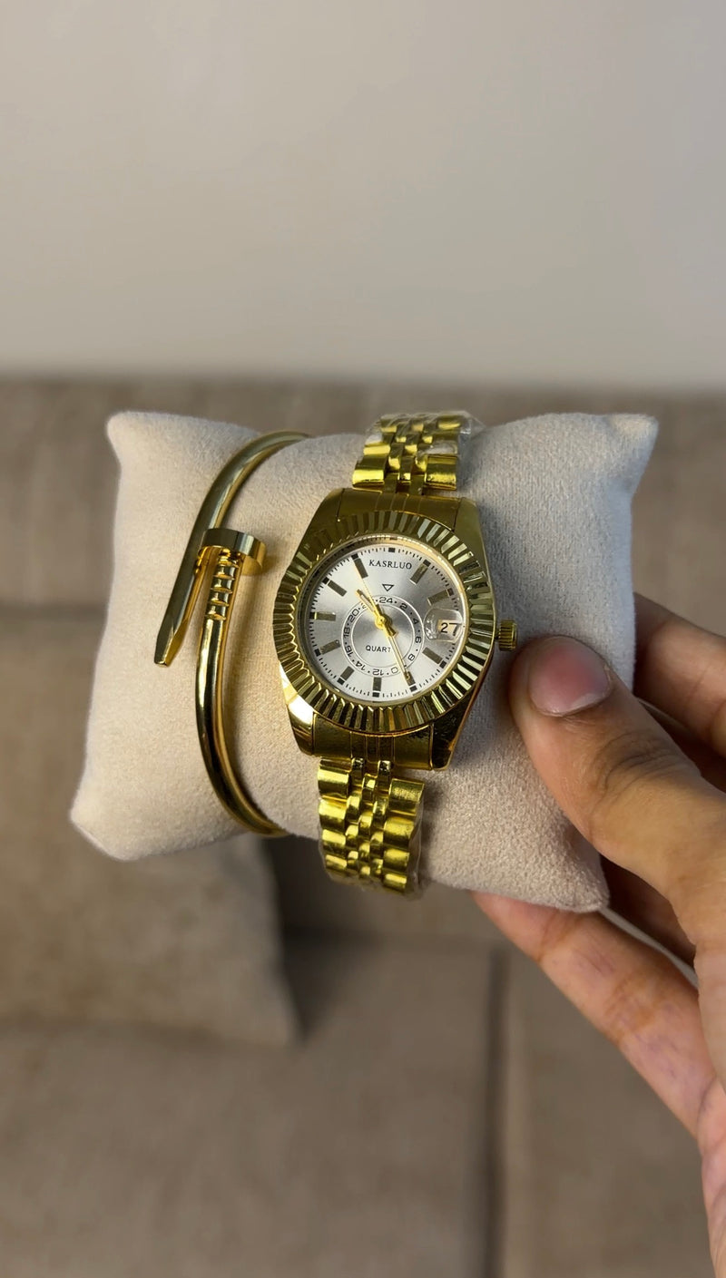 KASRLUO Gold + Clover Bracelet (Free)+ Mystery Ring(Free)