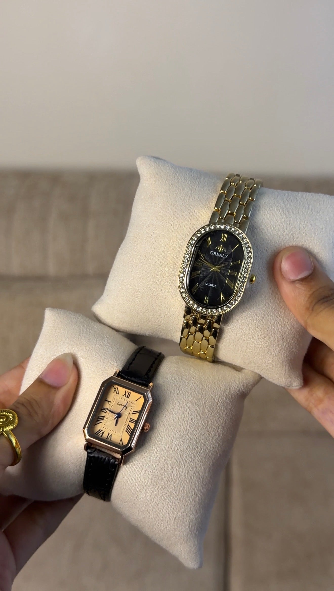 GREALY Black Golden + Clover Bracelet (Free)+ Mystery Ring(Free)