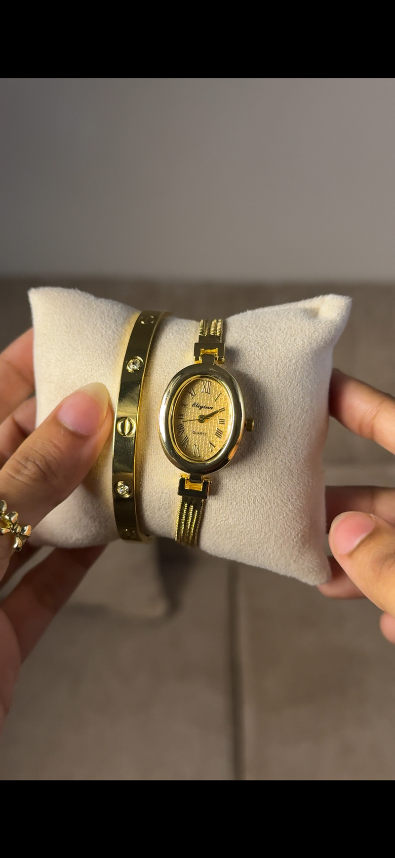 Eliyina Gold Oval + Cartier Love Bracelet (Free)