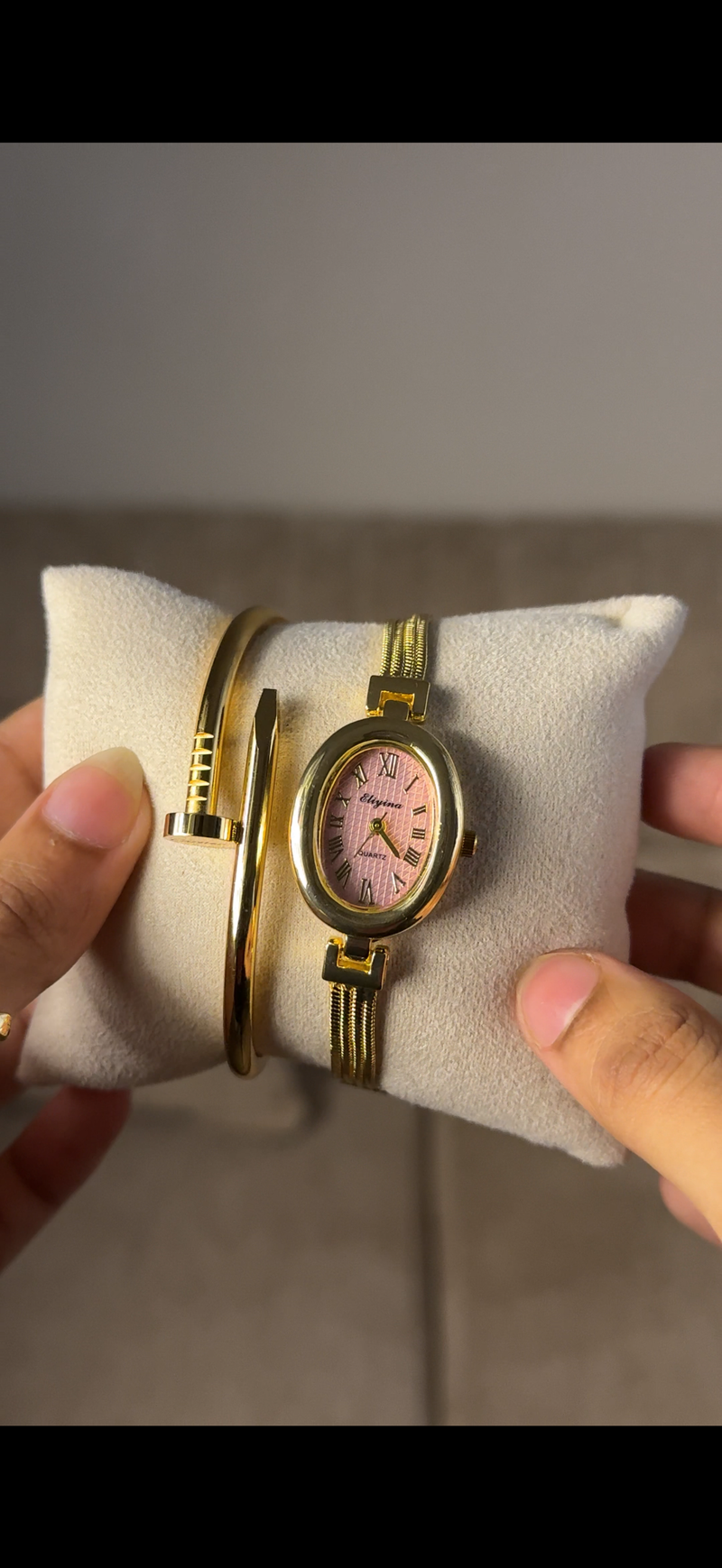 Eliyina Pink oval + Cartier Love Bracelet (Free)