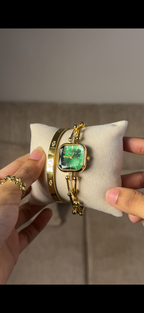 Eliyina Sqaure Full Dial Green + Clover Bracelet (Free) + Mystery Ring (Free)