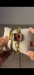 Eliyina Sqaure Full Dial Maroon +Cartier Nail Bracelet (Free)