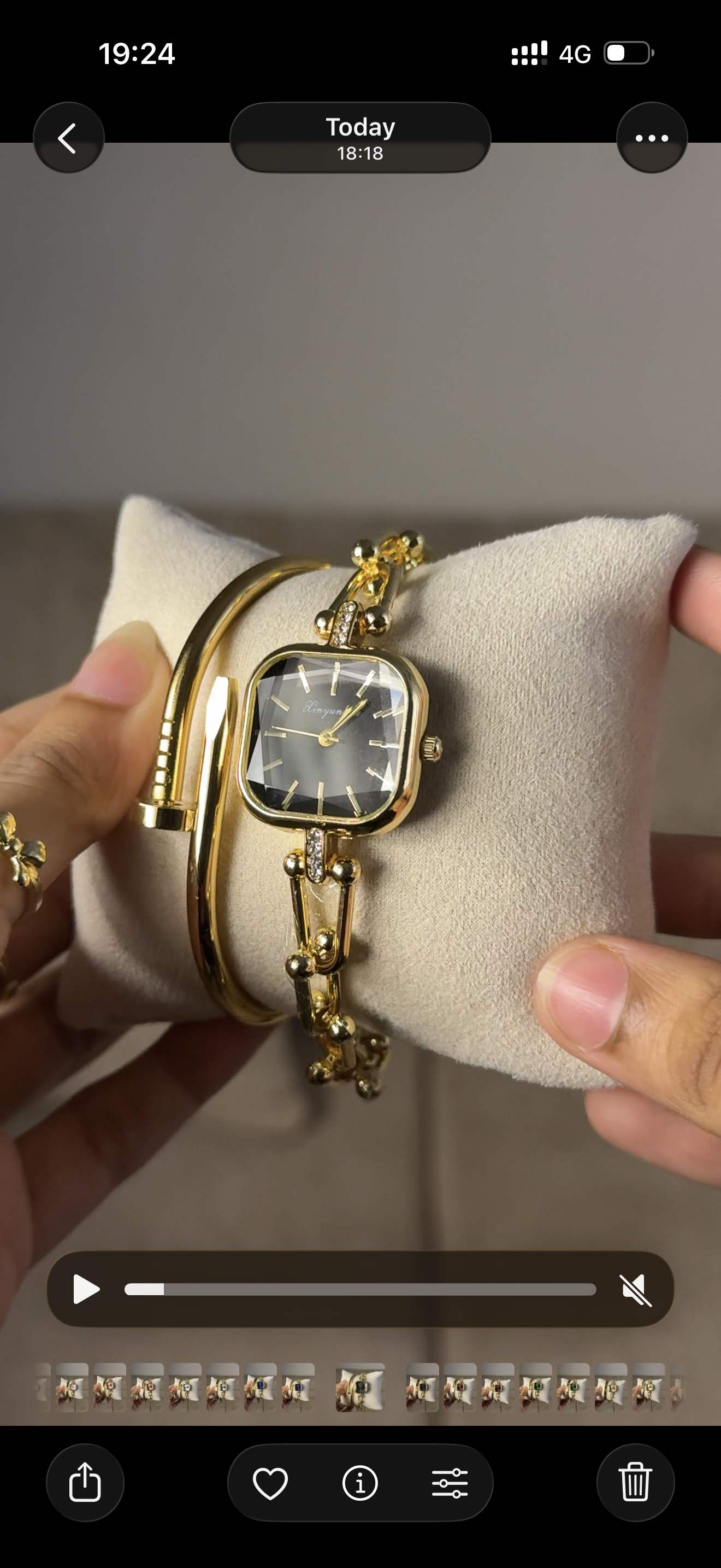 Eliyina Sqaure Full Dial Black + Clover Bracelet (Free) + Mystery Ring (Free)