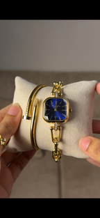 Eliyina Sqaure Full Dial  Blue + Cartier Love Bracelet (Free)