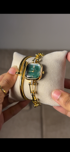 Eliyina Sqaure Half Green + Cartier Love Bracelet (Free)