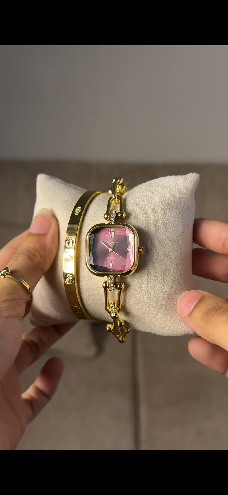 Eliyina Sqaure Half Purple + Cartier Love Bracelet (Free)