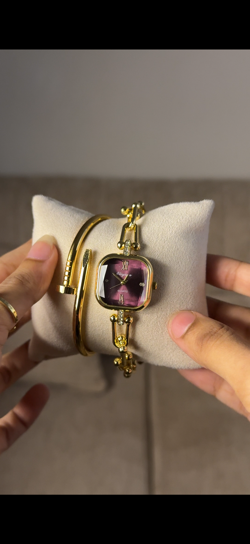 Eliyina Sqaure Half Purple + Cartier Love Bracelet (Free)