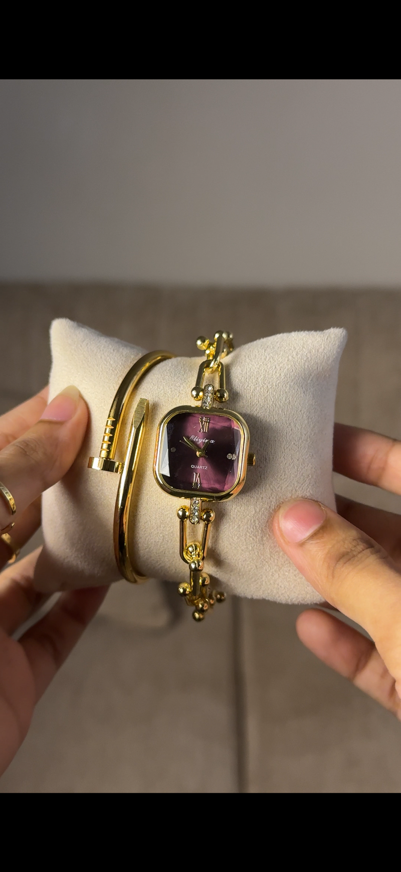 Eliyina Sqaure Half Purple + Cartier Love Bracelet (Free)