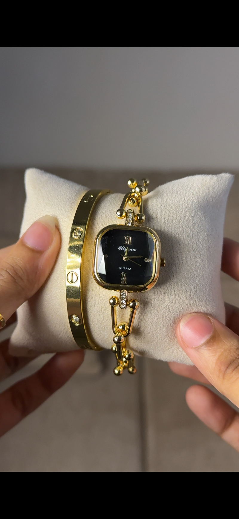 Eliyina Sqaure Half Black + Cartier Love Bracelet (Free)
