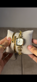 Eliyina Sqaure Half White + Clover Bracelet (Free) + Mystery Ring (Free)