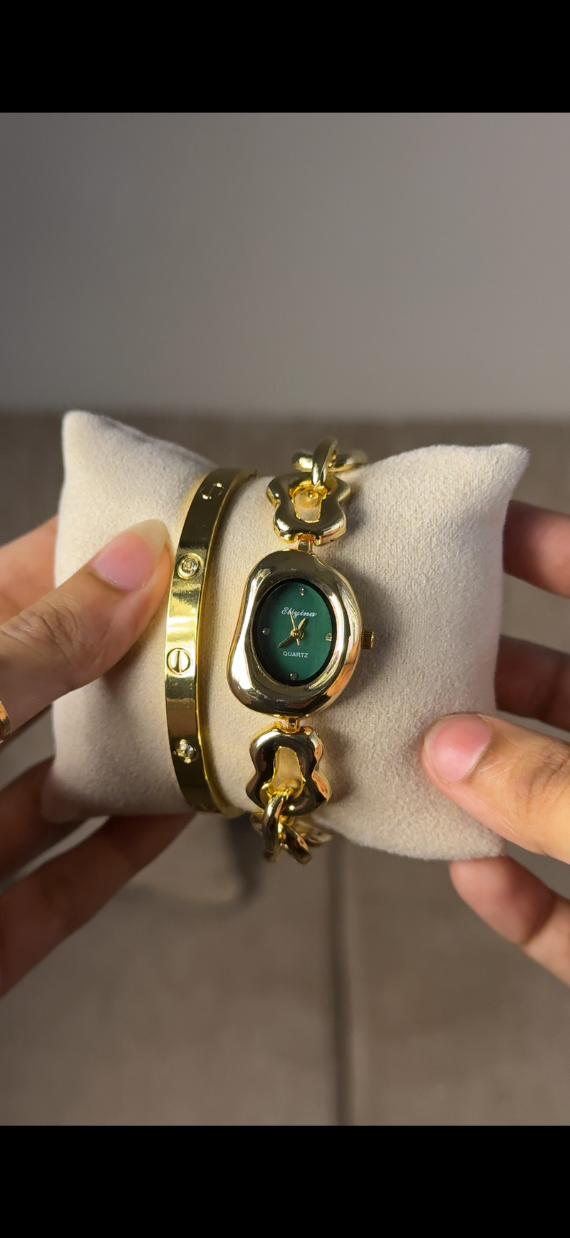 Eliyina Bean Emerald + Clover Bracelet (Free) + Mystery Ring (Free)