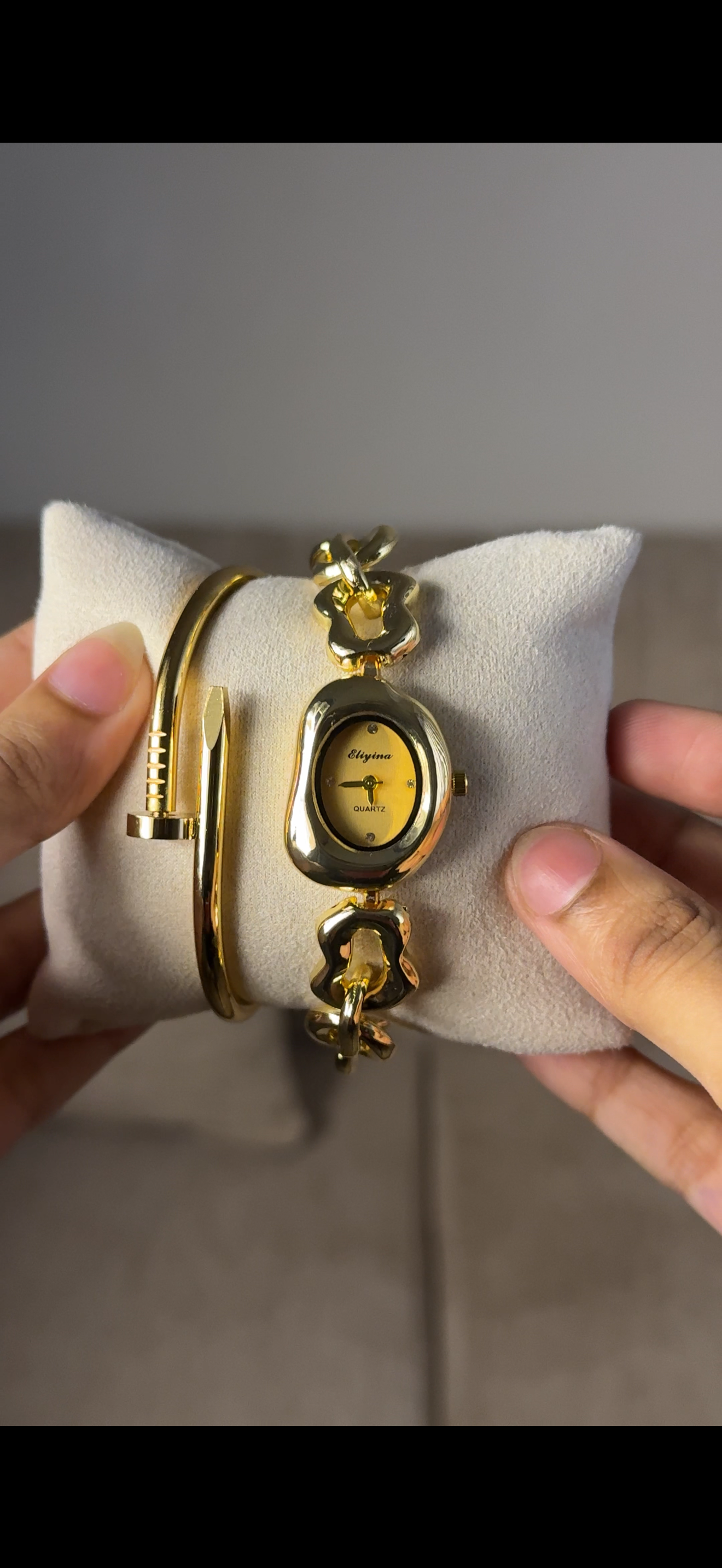 Eliyina Bean Golden +Cartier Nail Bracelet (Free)