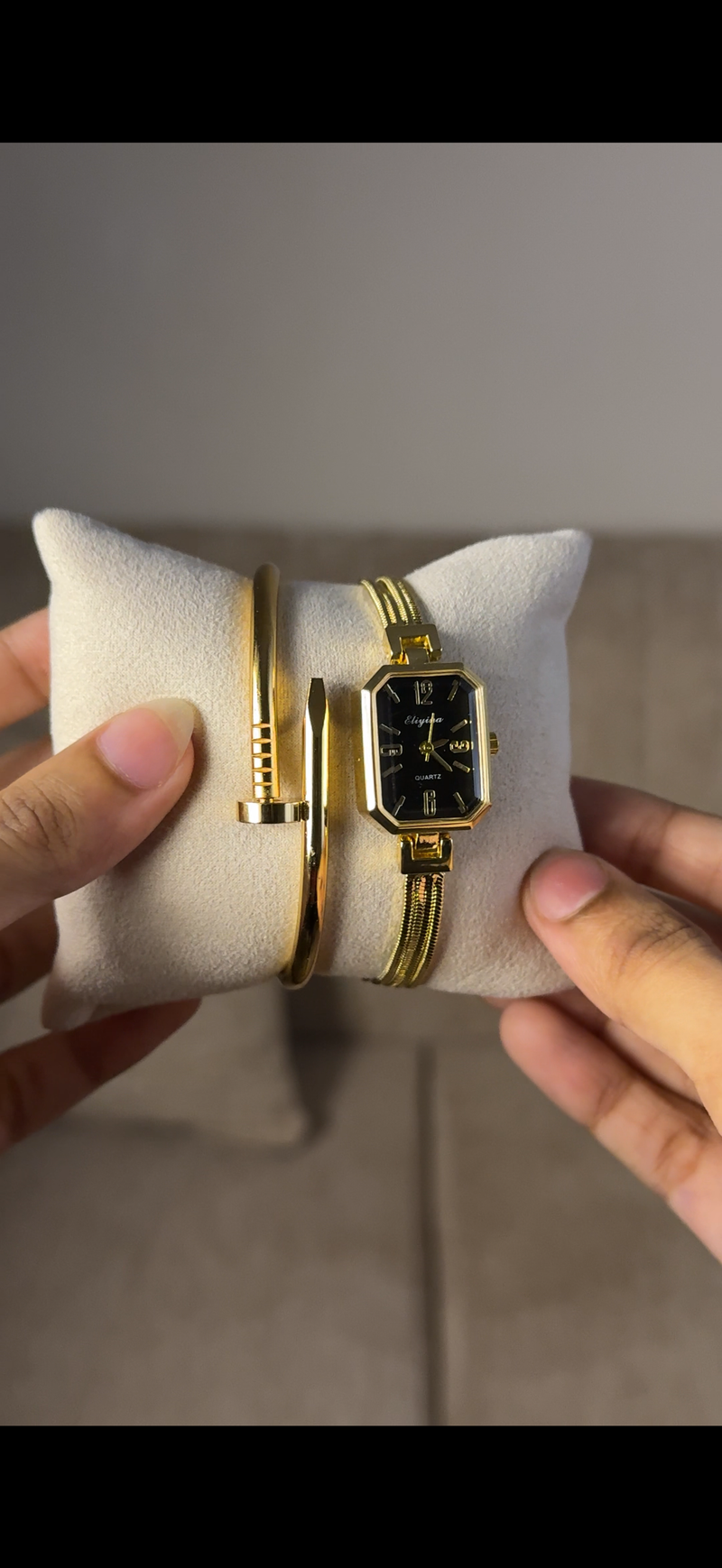 Eliyina Retangular Black + Cartier Love Bracelet (Free)